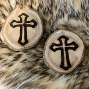 Set of 4 handmade cross coasters